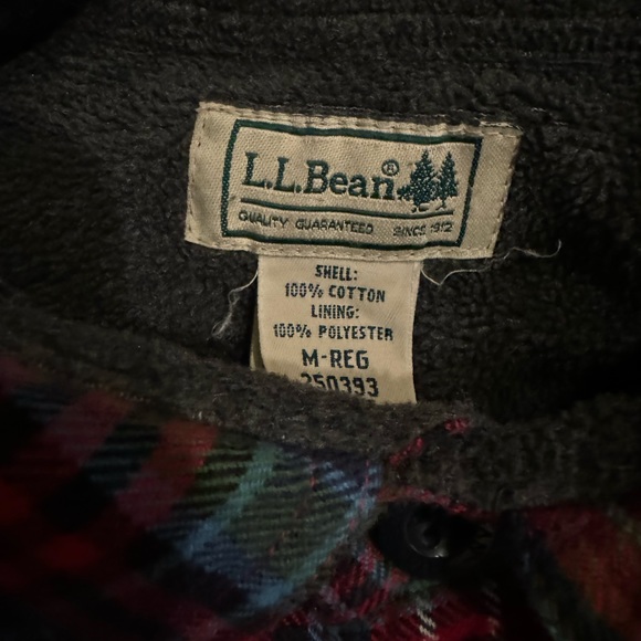 LL Bean Fleece Lined Flannel Mens Medium - Picture 9 of 9
